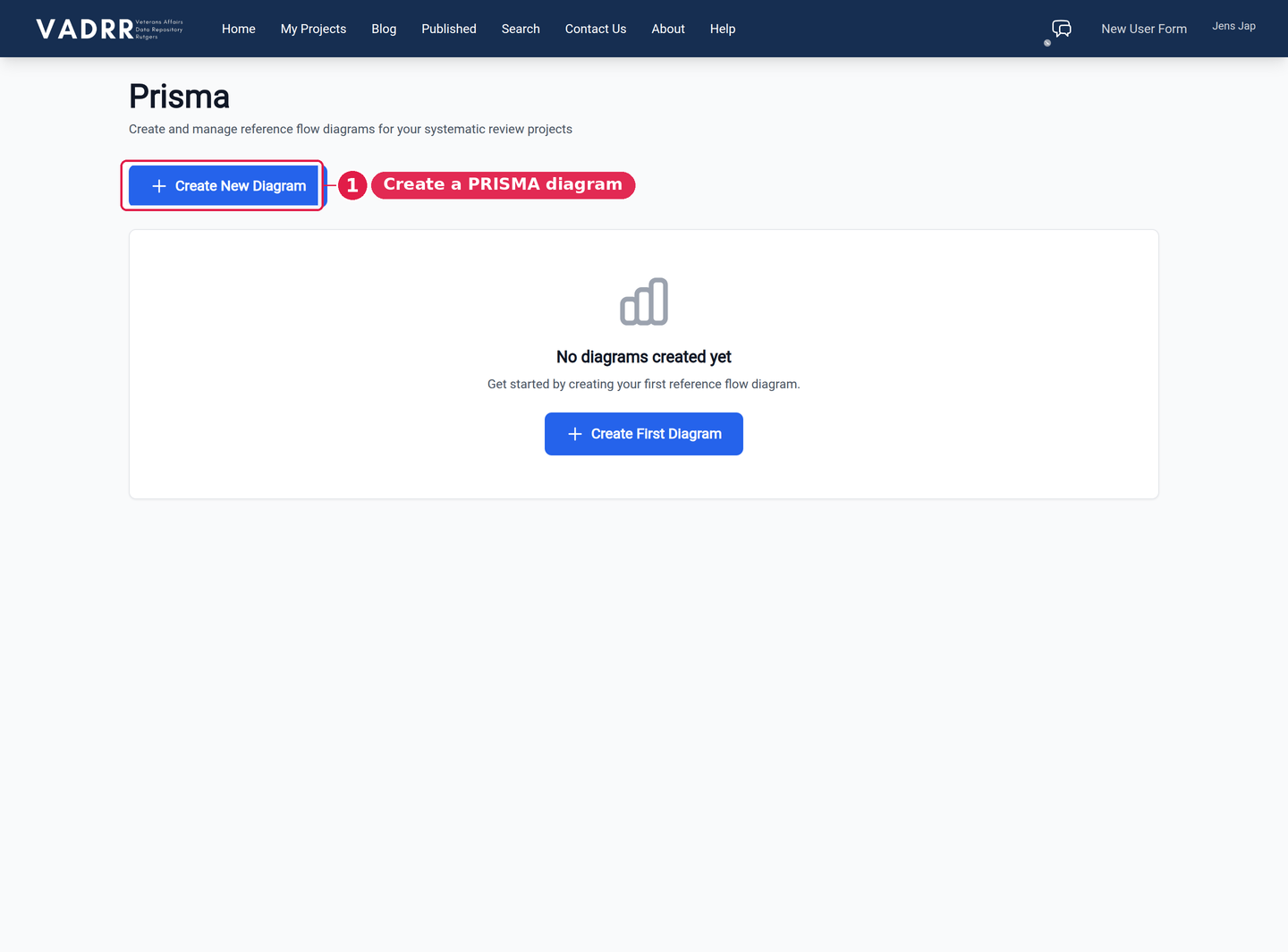 The Prisma management page